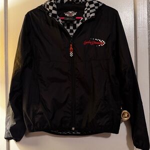 Harley-Davidson Black Rain Jacket with Checkered Liner
